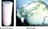 Figure 11 - Polyurethane (left) and silica (right) aerogels (SEPAREX photos)