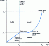 Figure 1 - Pure-body state diagram in the (p, T ) plane