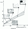 Figure 8 - Example of recrystallized grain size evolution as a function of annealing temperature (doc. Tréfimétaux)