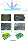 Figure 8 - Demonstration of the topographical differences obtained on 316 L stainless steel pellets produced by LBM at two manufacturing angles (part parallel to the support or inclined at 135°) (photo credit I-UTINAM)