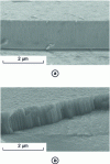 Figure 6 - Failure modes of titanium dioxide coatings deposited at 0.3 Pa  and 1.5 Pa 