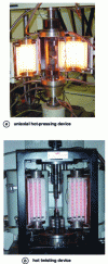 Figure 4 - Two types of radiant-heated furnace with refractory cement-lined stainless steel hot screens