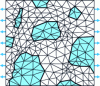 Figure 24 - Two-dimensional finite element mesh modelled on a zone representative of the microstructure