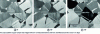 Figure 11 - Orientation contrast as a function of sample tilt in a scanning ion microscope with a liquid metal field ion source