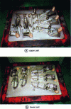 Figure 8 - Core box for A.R. cast-iron GS suspension arm for Ashland cold box process. Mechanized blowing machine, 5 cores per box (doc. SBFM - AT Systèmes)