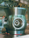 Figure 4 - 121 t (rough) G25CrMo4 steel hub (diameter and height 4 m), doc. Arcelor Industeel Creusot