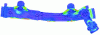 Figure 49 - Amplified visualization of deformations in a die-cast steering column (Procast software, Courtesy JD Braun)