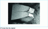 Figure 29 - Tensile split ductile fracture of a 25 mm micro-alloyed mild steel TM (thermomechanical treatment) sheet. Opening on TiN inclusion nests (figure )