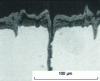 Figure 67 - Fatigue crack - dry corrosion. Typical succession of iron oxides