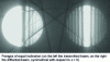 Figure 25 - CBED image in two-wave condition to measure the thickness of a thin nickel alloy plate, cliché J.  Charles University, Prague