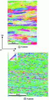 Figure 8 - Distribution of directions parallel to DT on the micro-structure of an aluminium alloy after several passes of multi-colamination