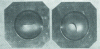 Figure 17 - Test specimens deformed by biaxial expansion with hydraulic oil pressure on a circular die: fracture initiated at the deep-drawn pole