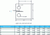 Figure 9 - Position of the various possible positions Vi for measurement with the COD sensor in relation to the load line and coefficients relating sensor aperture to crack size for the various positions Vi