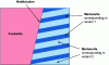 Figure 1 - Schematic representation of a habitat plan obtained by the simultaneous growth of two martensite variants.