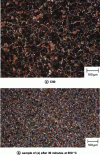 Figure 5 - Effects of annealing a C60 sample (optical microscopy)