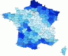 Figure 18 - Number of medical consultations per member in 2014 (map without legend) [104] [105]