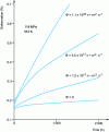 Figure 5 - Irradiation creep of a Zr alloy cladding tube as a function of irradiation neutron flux