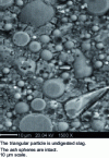 Figure 9 - Electron microscopy of CISC-1 slag/ash geopolymer cement