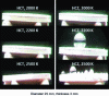 Figure 10 - Video images of HCT and HCZ samples after 10 min air oxidation at 2,000 K, 2,200 K and 2,500 K