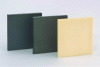 Figure 10 - Ceramic tiles (100 × 100 × 7 mm3) of B4C, SiC and Al2O3 (from left to right).