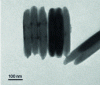 Figure 6 - Electron microscopy image of needle-shaped FEOOH. This example is not food-grade, but illustrates the shape adopted by the food form (adapted from reference).