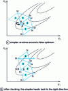 Figure 19 - Rule 3: when the simplex revolves around a false optimum