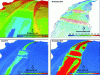 Figure 6 - Hydrodynamic simulation in a course for three reference situations [39]