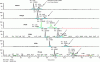 Figure 3 - Chromatogram
of a LC-MS separation of perfluorinated compounds developed in our
laboratory