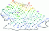 Figure 1 - An
example of a dynamic water quality “Heat Map” for chlorine concentrations
(mg/L) [55]