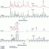 Figure 7 - Comparison of 1H NMR spectra recorded at 60 and 500 MHz (solvent: CD3OD) of two dietary supplements.