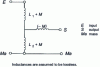 Figure 14 - Equivalent uncoupled diagram with two inductances L1 and L2 with mutual M (additive fluxes)