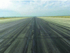 Figure 6 - Residual rubber deposit on a runway after a water-rubbing operation