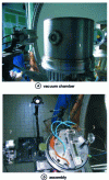 Figure 13 - Views of vacuum chamber and measurement setup