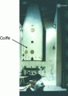 Figure 9 - Testing the Ariane 4 fairing in the reverberation chamber at Intespace in Toulouse to determine the noise reduction index.