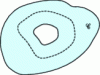 Figure 1 - The blue zone corresponds to the material, which can be in the normal or superconducting state.