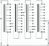 Figure 24 - Diagram of a four-decade inductive divider with a Us / Ue ratio = 0.2614