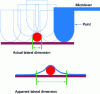 Figure 2 - Influence of tip convolution on the lateral resolution of an object