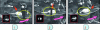 Figure 14 - The optical processor is responsible for tracking the white mouse placed on a turntable and partially masked, over time, by various objects. The included thumbnail shows the reference figure at the three instants photographed. The three photos show that the mouse is perfectly tracked by the optical processor.