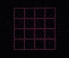 Figure 30 - Reconstruction of a commercialized phase-calculated hologram projecting a grating for shape measurement using structured light. The excellent quality of this optical component is demonstrated by the absence of a central order.