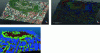 Figure 2 - Aerial LiDAR data: left, color aerial view; right, 3D point cloud view; bottom, classified point cloud (https://cartotecayfototeca.navarra.es).