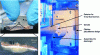 Figure 4 - Preparing and mounting a paint sample in the X-ray microscope on the ID21 light line (ESRF)