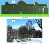 Figure 6 - View of the building from the courtyard. Comparing the two images, the simplifications are obvious