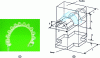 Figure 33 - (a) Flexible fluidic structure proposed by Wakimoto [29] (photo provided by the author © Wakimoto2015); (b) and its elementary pocket: e = ht + h = 1 mm, λ = 1.2 mm, D = 2 mm, 0.25 mm < B < 0.70 mm, 0.10 mm < h < 0.25 mm