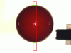 Figure 31 - ROI (in red): the direction of analysis is from top to bottom in the image. Detected edges appear in green