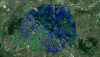Figure 4 - Satellite view showing the position of all BCEPs in Paris.