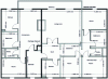 Figure 3 - Layout of residential floors (R+1 to R+3) with balcony on north facade