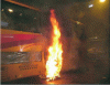 Figure 2 - Wheel ignition test on a double-decker bus (source: RISE, Sweden)