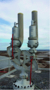 Figure 9 - Valves mounted on coupling horns with stopcocks and interlock (source: Antargaz)