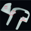 Figure 6 - Example of tomographic section and areas cut to form the base