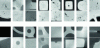 Figure 7 - Examples of images from the classification database: the top two lines for defects, and the bottom two lines for normal areas (artifacts, part edges, homogeneous areas).